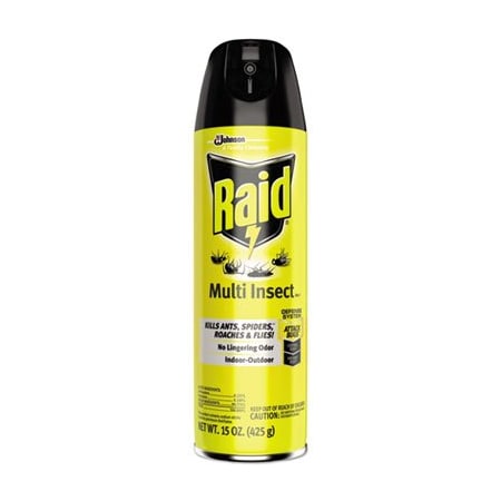 Sc Johnson Raid, MULTI INSECT KILLER, 15 OZ AEROSOL CAN, 12PK 300819